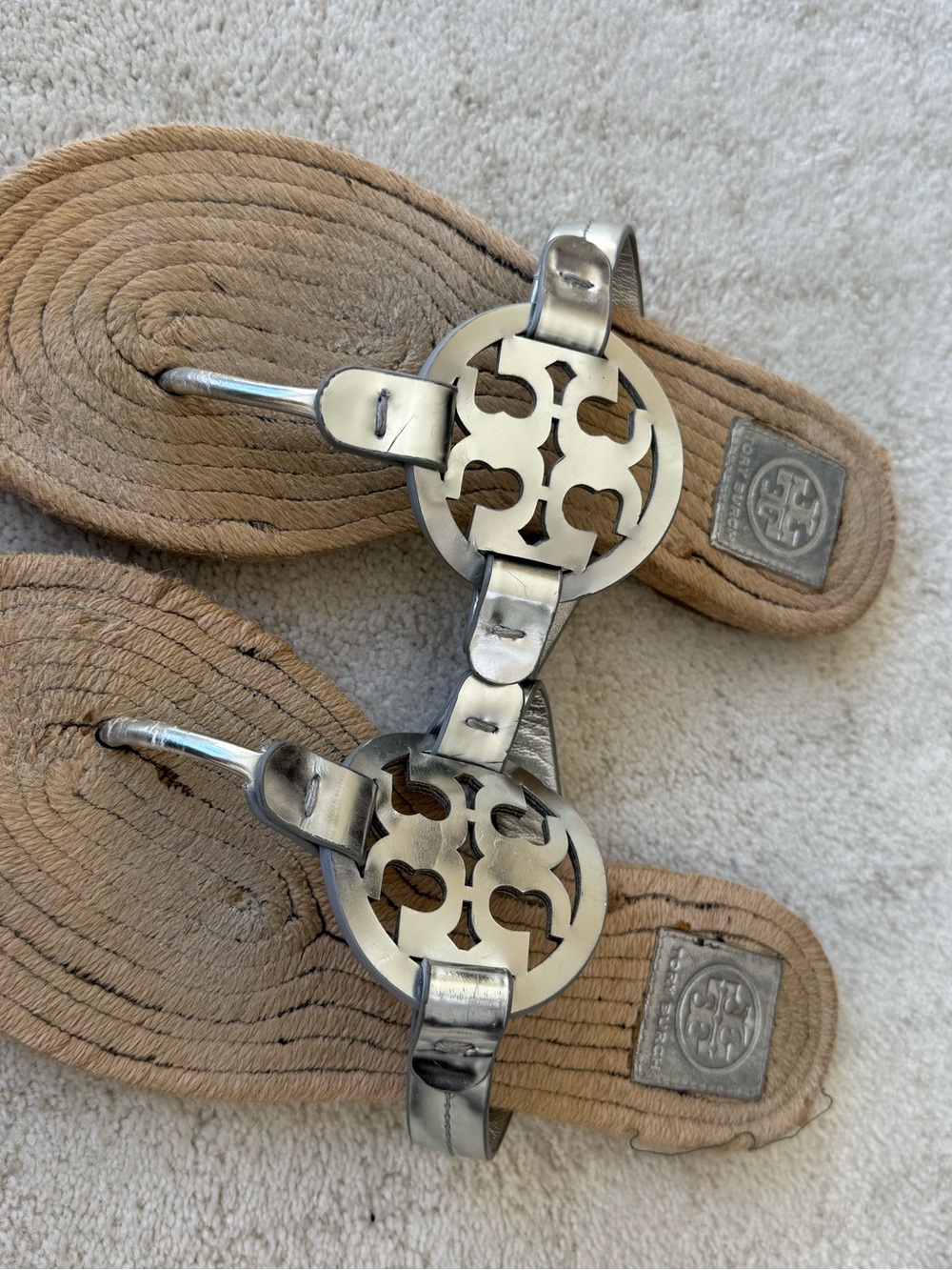 Tory Burch Miller espadrille silver sandals - Picture 2 of 4